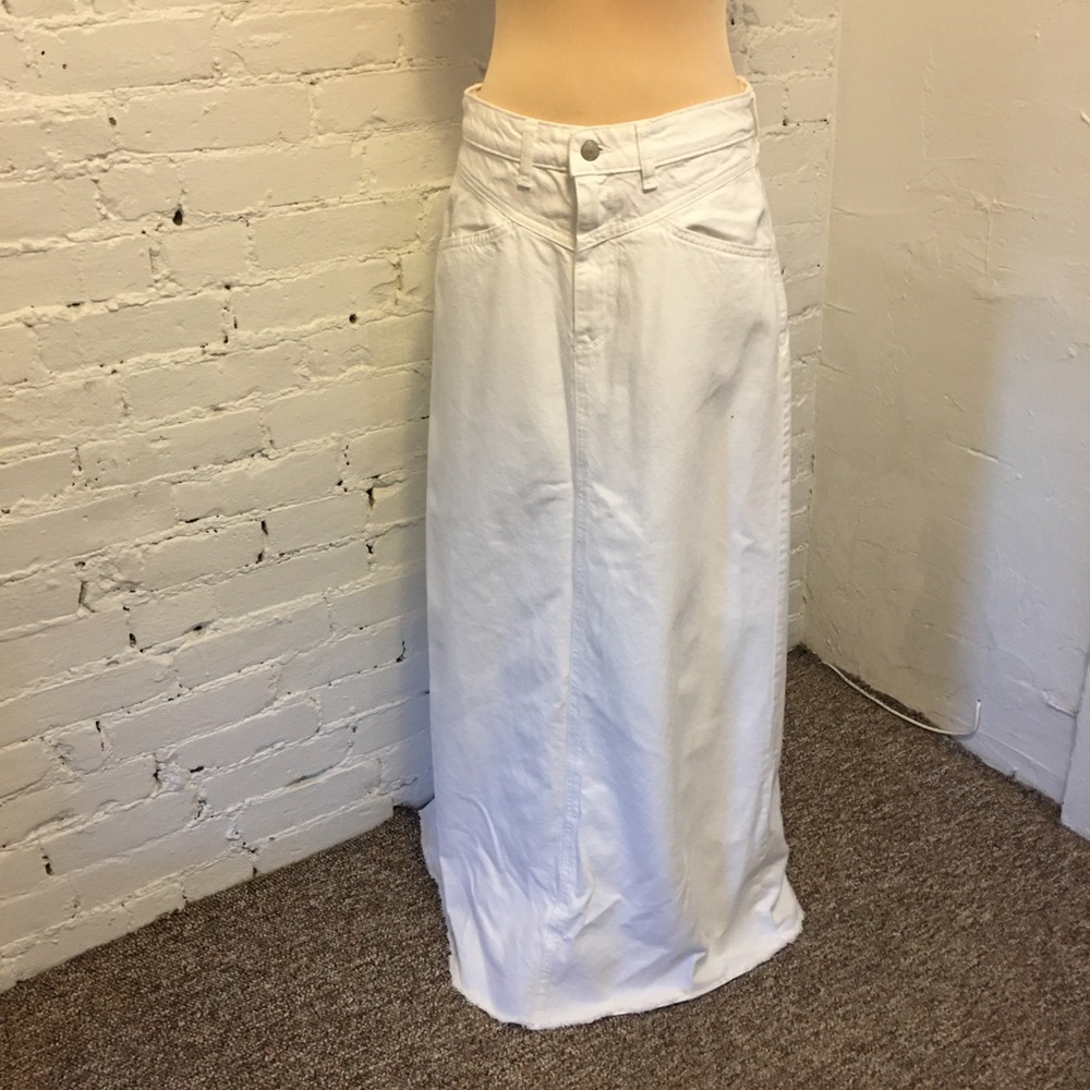 NWT We The Free come as you are denim maxi skirt white size 0